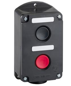 Пост кнопочный Электротехник ПКЕ 222-2 У2 10А 660В 2 элемента черный и красный цилиндр накладной IP54 пост управления ET519076