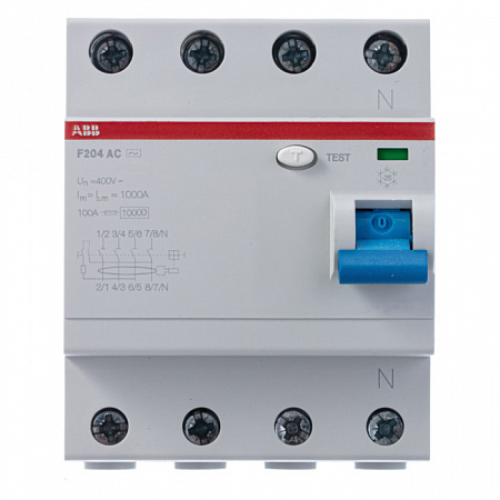 Выключатель дифференциального тока ABB F204 4П 40А 300мА тип AC, F204 AC-40/0.3