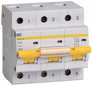 Автоматический выключатель IEK ВА47-100 32А 3п 10кА, D MVA40-3-032-D