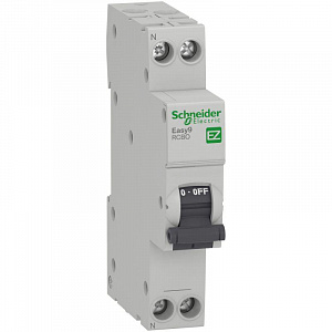 Дифференциальный автоматический выключатель Schneider Electric Easy9 2п (1P+N) C 16А 10мА тип AC 4.5кА EZ9D63616