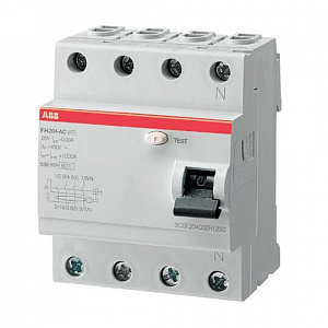 Выключатель дифференциального тока ABB FH204 4п 25A 30мА тип AC, FH204 AC-25/0.03 2CSF204002R1250
