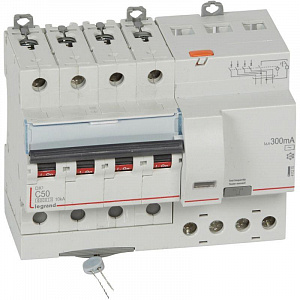 Дифференциальный автоматический выключатель Legrand DX3 4п C 50А 300мА тип AC 10кА 411210