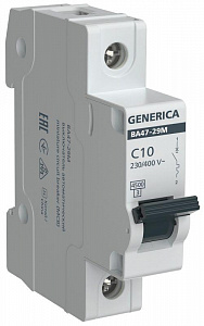 Автоматический выключатель GENERICA 1п C 10А 4.5кА ВА47-29М MVA21-1-010-C-G