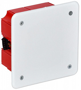 Коробка распаячная IEK КМ41001 92x92x45 мм для твердых стен с саморезами, с крышкой UKT11-092-092-040