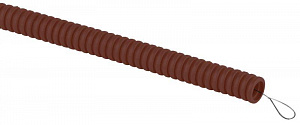 Труба гофрированная ЭРА ПВХ легкая 16 мм, с протяжкой дуб, 25 м/уп. Б0043214