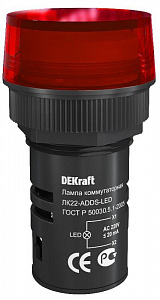 Лампа коммутационная DEKraft ЛК22-ADDS-RED-LED красная 25003DEK