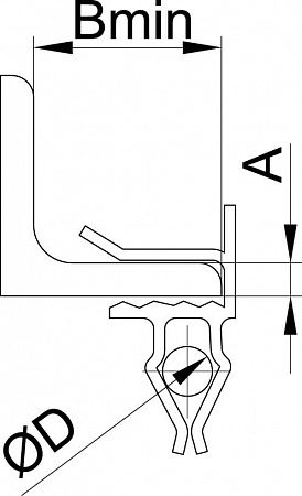 Держатель DKC 22-30 мм, горизонтальный монтаж для крепления трубы к балке 4-10 мм