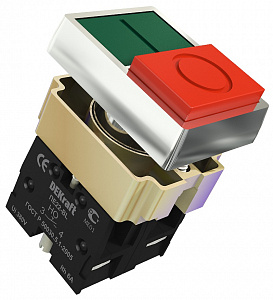 Выключатель кнопочный DEKraft ПЕ22-BL Ф22 220В ПЕ-22 зеленый-красный 25063DEK
