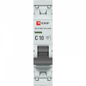 Автоматический выключатель EKF PROxima ВА 47-63N 1п 10А C 6кА M636110C