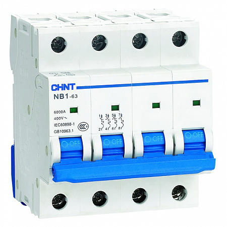 Автоматический выключатель CHINT NB1-63 50А 4п 6кА, C