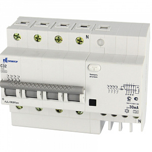 Дифференциальный автоматический выключатель Контактор АД-063Про 4П 50А 100мА, тип А, 4.5кА, C 7000656