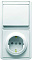 Блок скрытой установки Кунцево-Электро БКВР-034 Бэлла белый, выключатель 1-клавишный, розетка 1-местная защитные шторки с заземлением