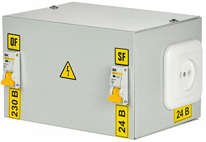 Ящик с понижающим трансформатором IEK ЯТП 0.25 220/24В, 2 выключателя MTT12-024-0250