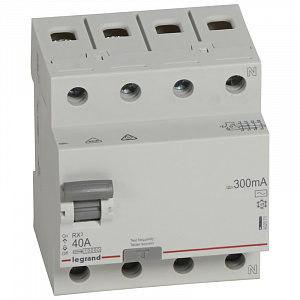 Выключатель дифференциального тока Legrand RX3 4П 40А 300мА тип AC 402071
