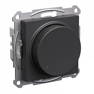 Светорегулятор поворотно-нажимной Systeme Electric AtlasDesign LED RC 400Вт механизм базальт ATN001423