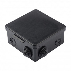 Коробка распаячная EKF КМР-030-014 100х100х50 мм IP54 черная с крышкой, 8 мембранных вводов plc-kmr-030-014-b