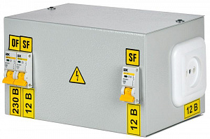 Ящик с понижающим трансформатором IEK ЯТП 0.25 220/12В, 3 выключателя MTT13-012-0250