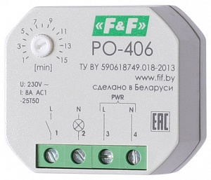 Реле времени Евроавтоматика ФиФ PO-406 230В, 8А, 1НО EA02.001.019