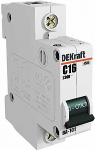 Автоматический выключатель DEKraft ВА-101 16А 1п 4.5кА, C 11054DEK