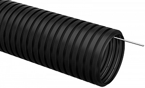 Труба гофрированная IEK ELASTA ПНД 50 мм, с протяжкой черная, 15 м/уп. CTG20-50-K02-015-1