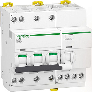 Дифференциальный автоматический выключатель Schneider Electric Acti9 iCV40 3П+N 20А 30мА, тип AC, 6кА, C A9DE3720