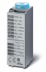 Миниатюрное съемное реле времени Finder 125В AC/DC 2CO 10А, AI DI SW G монтаж в розетку 850201250000