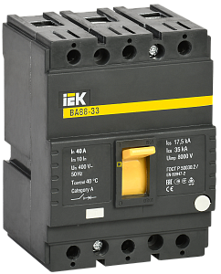 Автоматический выключатель IEK ВА88-33 3П 40А 35кА SVA20-3-0040