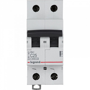 Автоматический выключатель Legrand RX3 25А 2п 6кА, C 419699