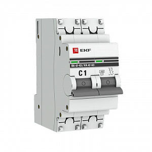 Автоматический выключатель EKF PROxima ВА 47-63 2п C 1А 4.5кА mcb4763-2-01C-pro
