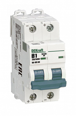 Автоматический выключатель DEKraft ВА-105 16А 2п 10кА, B, DC