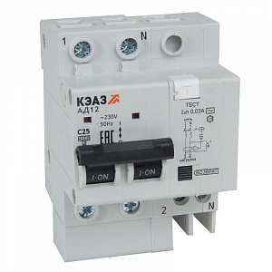 Дифференциальный автоматический выключатель КЭАЗ АД12-22C16-АC-УХЛ4 защита от сверхтоков 318369