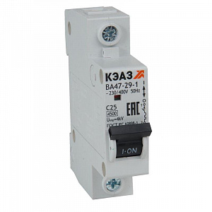 Автоматический выключатель КЭАЗ ВА47-29-1C63-УХЛ3 63А 1п C, 4.5 кА 318207