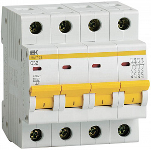Автоматический выключатель IEK ВА47-29 32А 4п 4.5кА, C MVA20-4-032-C