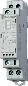 Контактор модульный Finder 25А 2NO AgNi 24В AC/DC 17.5мм IP20 223200241320
