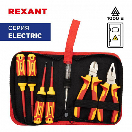 Набор диэлектрического инструмента Rexant RI-01 7 предметов до 1000В тканевый пенал