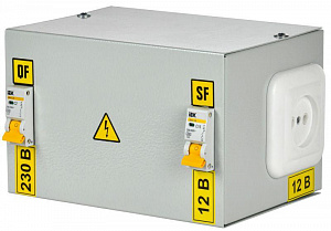Ящик с понижающим трансформатором IEK ЯТП 0.25 220/12В, 2 выключателя MTT12-012-0250