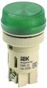 Лампа сигнальная IEK ENR-22 22мм зеленый неон 240В, цилиндр BLS40-ENR-K06