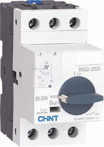 Автоматический выключатель защиты двигателя CHINT NS2-25X 6-10А поворотная ручка 495185