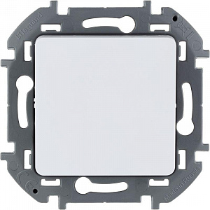 Выключатель кнопочный одноклавишный Legrand Inspiria с нормально-открытым контактом 6А 250В безвинтовые зажимы белый 673690