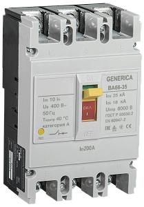 Автоматический выключатель IEK ВА66-35 GENERICA 3П 200А 25кА SAV30-3-0200-G