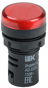 Лампа IEK AD22DS LED красная 24В AC/DC BLS10-ADDS-024-K04