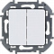 Выключатель двухклавишный Legrand Inspiria 10А 250В безвинтовые зажимы белый