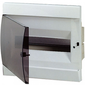 Бокс ABB Unibox встраиваемый белый 12 модулей c дымчатой дверью IP40, с клеммным блоком 1SL0511A06